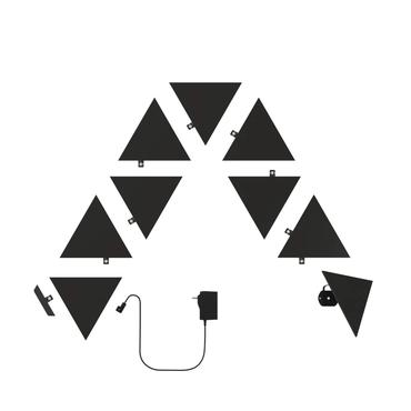 Nanoleaf Shapes Starter Kit - ljuspanelskit - LED - 230 x 200 mm - 1.5 W - 16 miljoner f&auml;rger - 1200-6500 K - triangel - svart