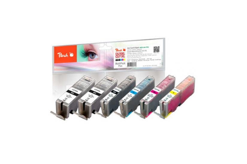 Peach PI100-294 bl&aelig;kpatron 6 stk Sort, Bl&aring;, Magenta, Foto sort, Gul