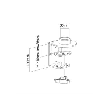 Multibrackets M Deskmount Single / Dual / Triple/ Quad Deskmount Clamp monteringskomponent - svart