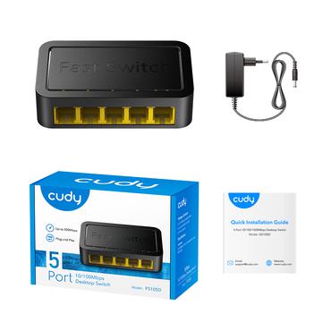 Cudy FS105D netværksswitch Fast Ethernet (10/100) Sort