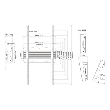 Multibrackets 0741 sk&aelig;rmbeslag til skiltning 2,16 m (85") Sort