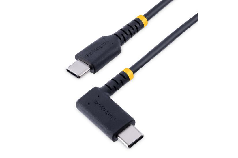 StarTech.com 6ft (2m) USB C Charging Cable Right Angle, 60W PD 3A, Heavy Duty Fast Charge USB-C Cable, USB 2.0 Type-C, Durable and Rugged Aramid Fiber, S20/iPad/Pixel - High Quality USB Charging Cord (R2CCR-2M-USB-CABLE) - USB Type-C kabel - 24 pin USB-C til 24 pin USB-C - 2 m