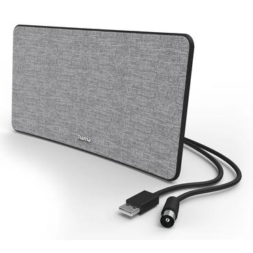 Hama &ldquo;Fabric Design&ldquo; Indoor Aerial | DVB-T2 | Aktywna | Szaro/Czarna