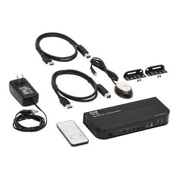 Eaton Tripp Lite series DisplayPort USB KVM Switch 2-Port 4K 60Hz HDR DP 1.4 USB Cables - omkopplare f&ouml;r tangentbord/video/mus/ljud/USB - 2 portar