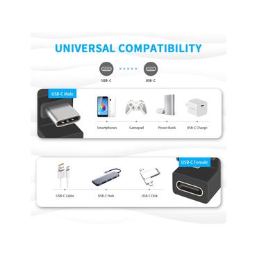 Equip Adapter USB-C -> USB-C  10Gbps, 100W PD, 2er-Pack   sw