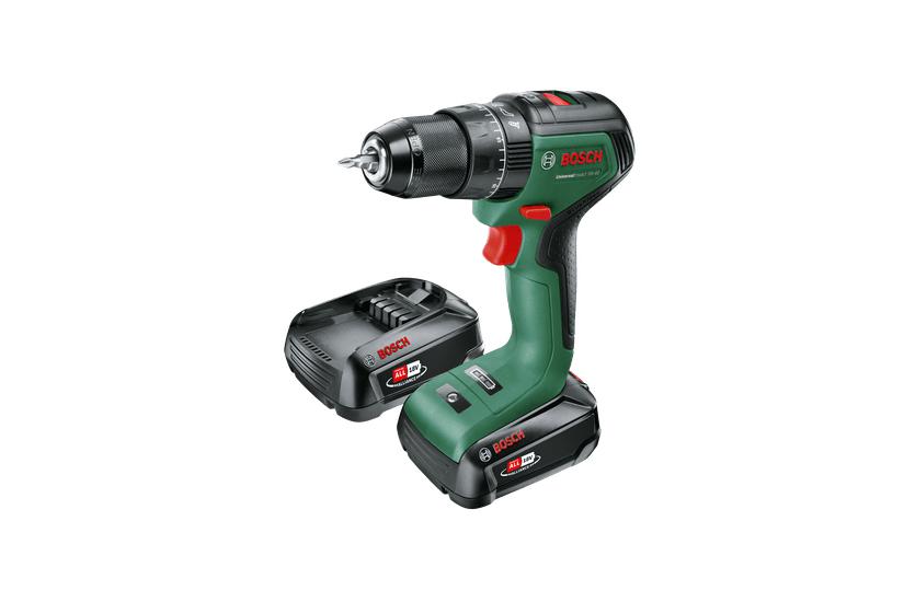 Bosch cordless impact drill UniversalImpact 18V-60 + SET (green/black, 2x Li-ion battery 2.0Ah, case + 51-piece accessories, POWER FOR ALL ALLIANCE)