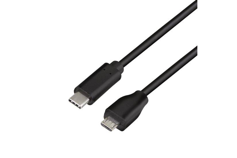 LogiLink USB 2.0 Kabel, C/M zu Micro-USB/M 0,5m schwarz
