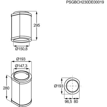 Electrolux M8CKSL28 Emhætte, udvidelsesrør