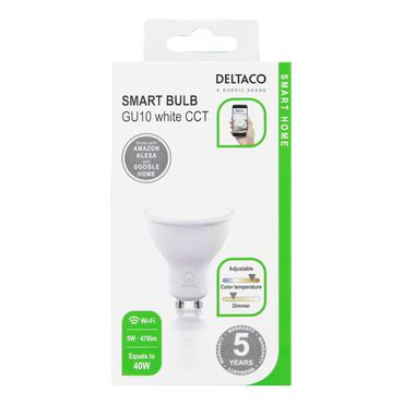 DELTACO SMART HOME - LED-lyspære - GU10 - 5 W - hvidt lys - 2700-6500 K