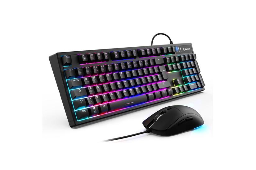 Sharkoon Tastatur - Spil - USB-A - Fuld størrelse (100 %) - Tysk - Sort