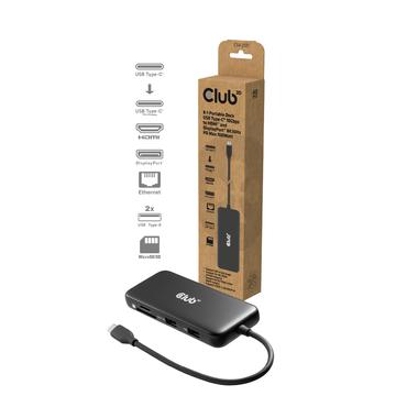 CLUB3D CSV-2551 dockingstation Ledningsf&oslash;rt USB Type-C Sort