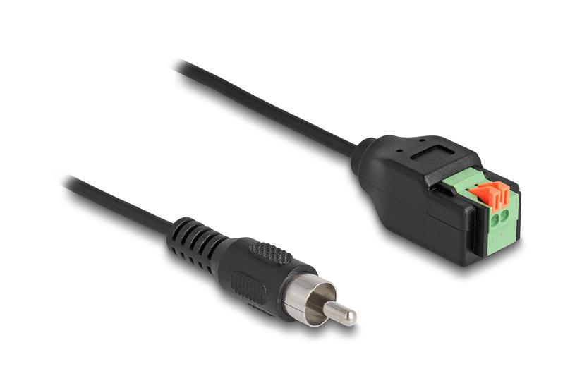 Delock Kabel RCA hane till terminalblock Adapter med tryckknapp 15 cm
