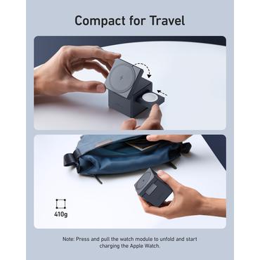 Anker Innovations Y1811G11 oplader til mobil enhed Hovedtelefoner, Smartphone, SmartWatch Sort Vekselstrøm, USB Trådløs opladning Hurtig opladning Indendørs