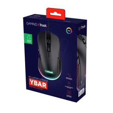 Trust GXT 922 YBAR - mus - USB 2.0 - sort