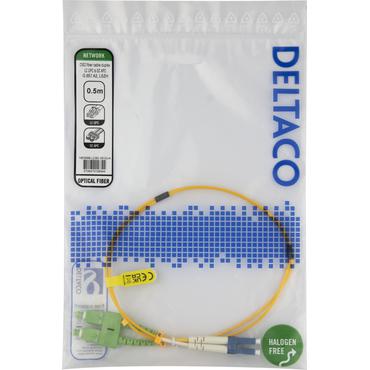 Deltaco LCSC-05-DUA InfiniBand og fiberoptisk kabel 0,5 m 2x LC 2x SC Gul