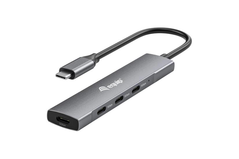 Equip USB-Hub 4-Port 3.2/C->4x3.0      ohne Netzteil grau