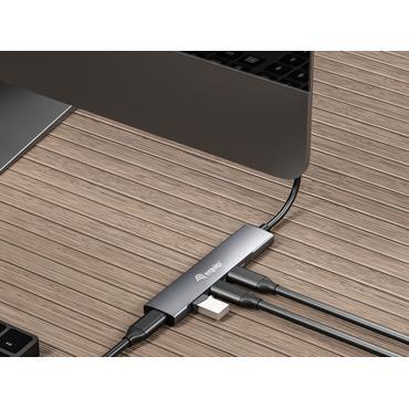 Equip USB-Hub 4-Port 3.2/C->4x3.0      ohne Netzteil grau