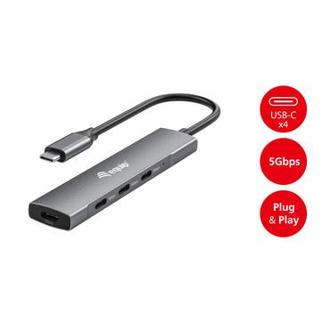 Equip USB-Hub 4-Port 3.2/C->4x3.0      ohne Netzteil grau