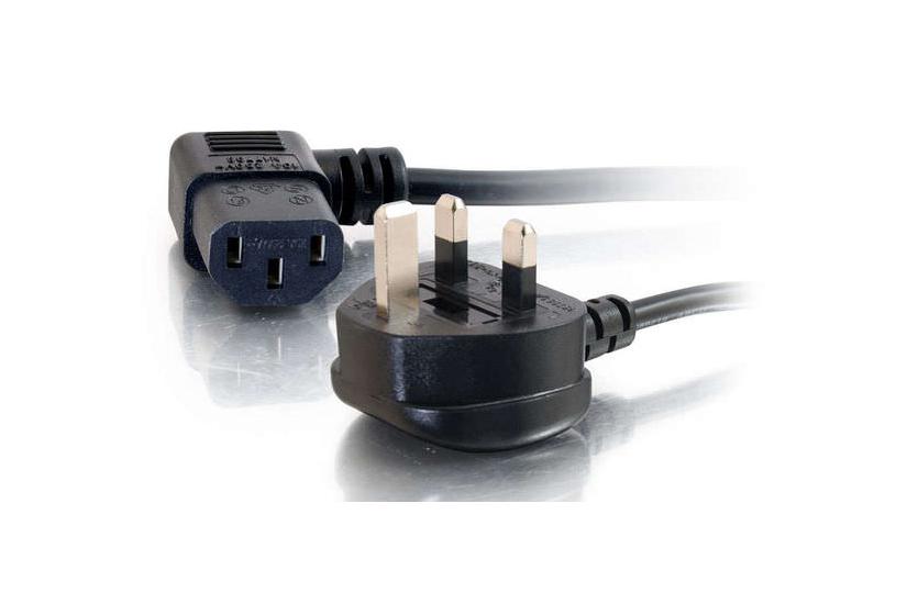 C2G 3m 18 AWG UK 90° Power Cord (IEC320C13R to BS 1363) - strömkabel - power IEC 60320 C13 till BS 1363 - 3 m