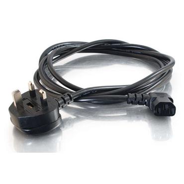 C2G 3m 18 AWG UK 90° Power Cord (IEC320C13R to BS 1363) - strömkabel - power IEC 60320 C13 till BS 1363 - 3 m