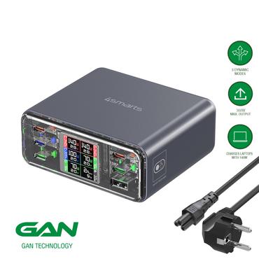 4smarts 540360 oplader til mobil enhed Universel Gr&aring; Vekselstr&oslash;m Hurtig opladning Indend&oslash;rs