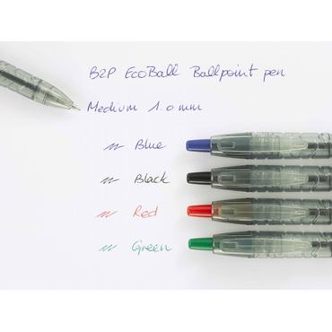 Kuglepen m/klik B2P Ecoball medium rød