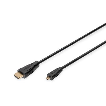 Digitus AK-330115-010-S HDMI-kabel 1 m HDMI Type D (Micro) HDMI Type A (Standard) Sort
