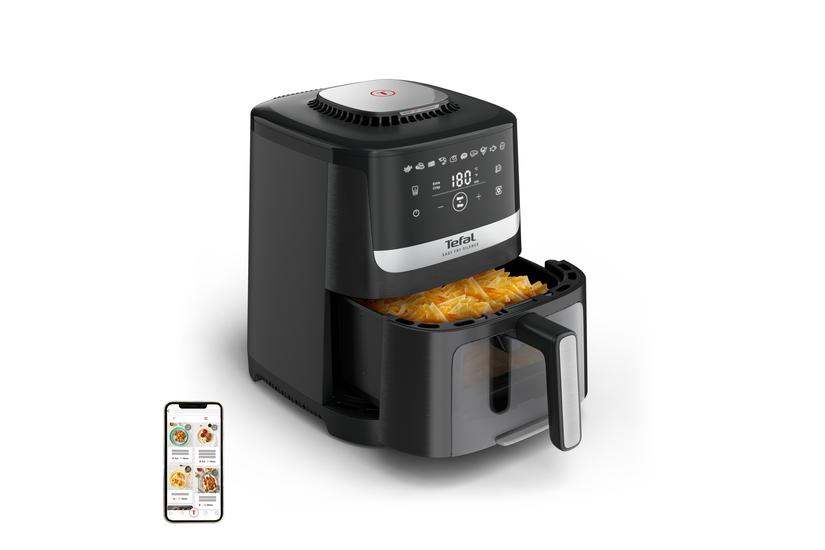 Tefal Easy Fry Silence EY5568E0 frituregryde Enkelt 5 L Enkeltstående Varmluftsteger Sort, Rustfrit stål