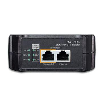 PLANET POE-175-95 netværks-splitter Sort Strøm over Ethernet (PoE)