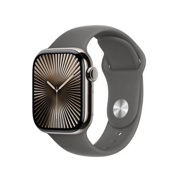 Apple Watch Series 10 (GPS + Cellular) - naturlig titan - smart klocka med sportband - klippgr&aring; - 64 GB