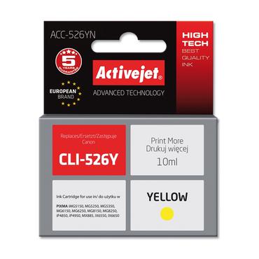 Activejet ACC-526YN bl&aelig;k (Canon CLI-526Y erstatning; Supreme; 10 ml; gul)