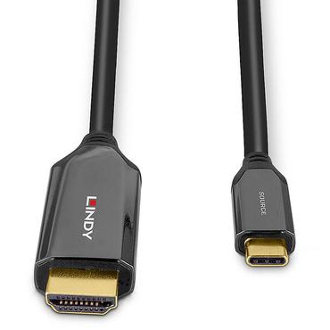 Lindy 3m USB Typ C an HDMI 8K60 Adapterkabel Zum Anschluss eines 8K HDMI Displays an den USB Port Typ C (43369)