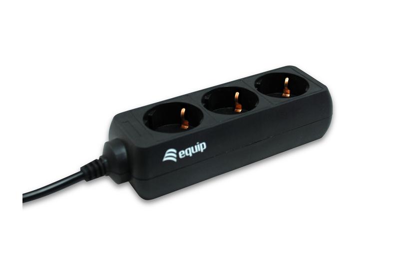 Equip 333280 stikd&aring;se 1,1 m 3 AC stikkontakt(er) Sort