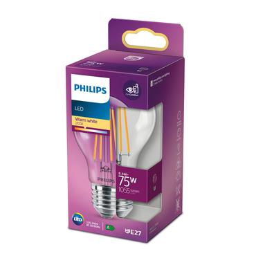 Philips Filament p&aelig;re, klar 75 W A60 E27