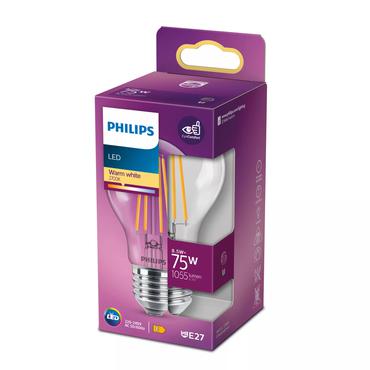 Philips Filament p&aelig;re, klar 75 W A60 E27