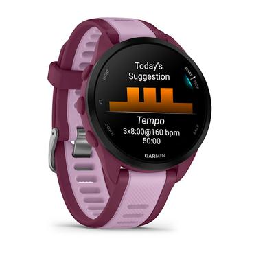 Garmin Forerunner 165 Music 3,05 cm (1.2") AMOLED 43 mm Digital 390 x 390 pixel Berøringsskærm Lilla GPS (satellit)