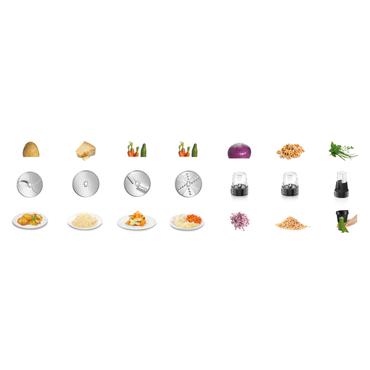 Bosch MUM59S81DE foodprocessor 1000 W 3,9 L Sort, Rustfrit stål