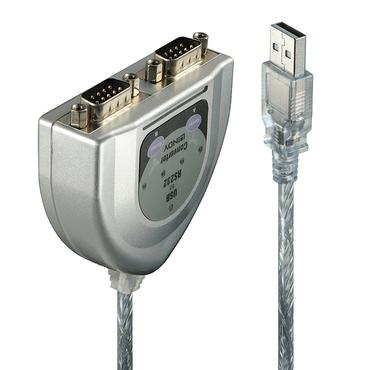 Lindy 42889 serielkabel Sølv 0,6 m USB Type-A DB-9