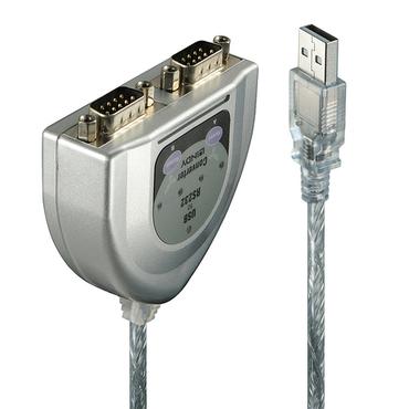 Lindy 42889 serielkabel Sølv 0,6 m USB Type-A DB-9