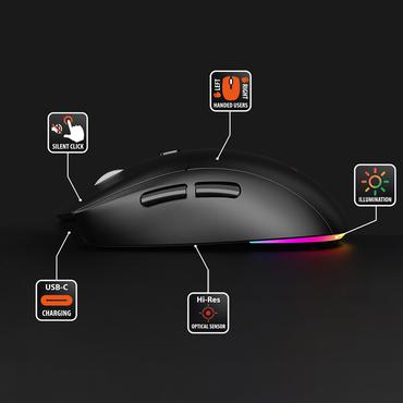 Media Tech Mus - Bluetooth, RF trådløst - 1200, 2400, 3200 dpi - Batterier - 6 knapper