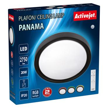 Modern LED dimmable ceiling plafond Activejet PANAMA RGB wireless control by remote control