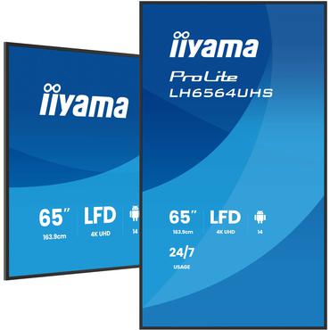 iiyama ProLite LH6564UHS-B1AG 65" Klass (64.5" visbar) LED-bakgrundsbelyst LCD-skärm