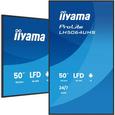 iiyama ProLite LH6564UHS-B1AG 65" Klass (64.5" visbar) LED-bakgrundsbelyst LCD-skärm
