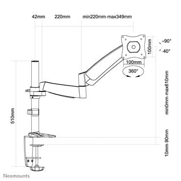 TV SET ACC DESK MOUNT SILVER/10-24" FPMA-D950 NEOMOUNTS