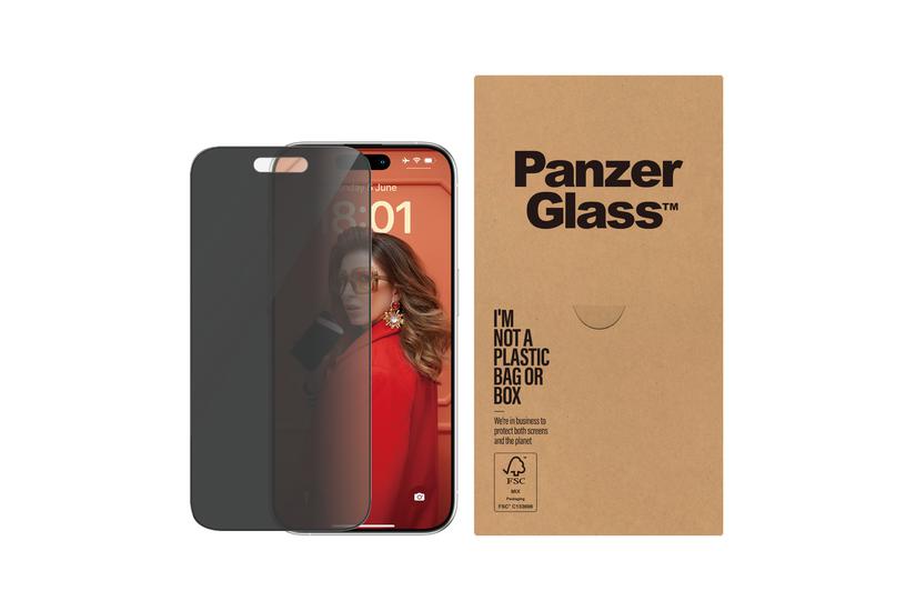 PanzerGlass Privacy - sk&auml;rmskydd f&ouml;r mobiltelefon - ultrabred passning med EasyAligner