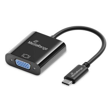 MediaRange MRCS229 videokabel adapter 0,2 m USB Type-C VGA (D-Sub) Sort