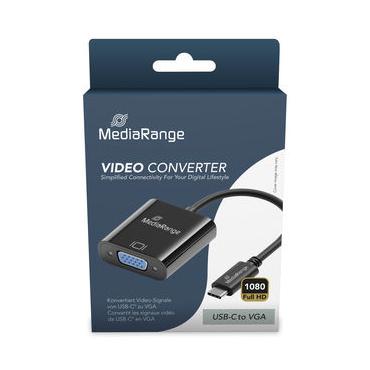 MediaRange MRCS229 videokabel adapter 0,2 m USB Type-C VGA (D-Sub) Sort