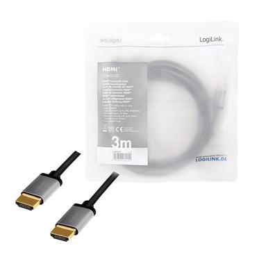 LogiLink CHA0102 HDMI-kabel 3 m HDMI Type A (Standard) Sort, Gr&aring;