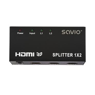SAVIO CL-42 1x2 HDMI Splitter - video-/audiosplitter - 2 porte