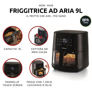 Ariete 4630/00 Enkelt 9 L Enkeltstående 1500 W Varmluftsteger Sort